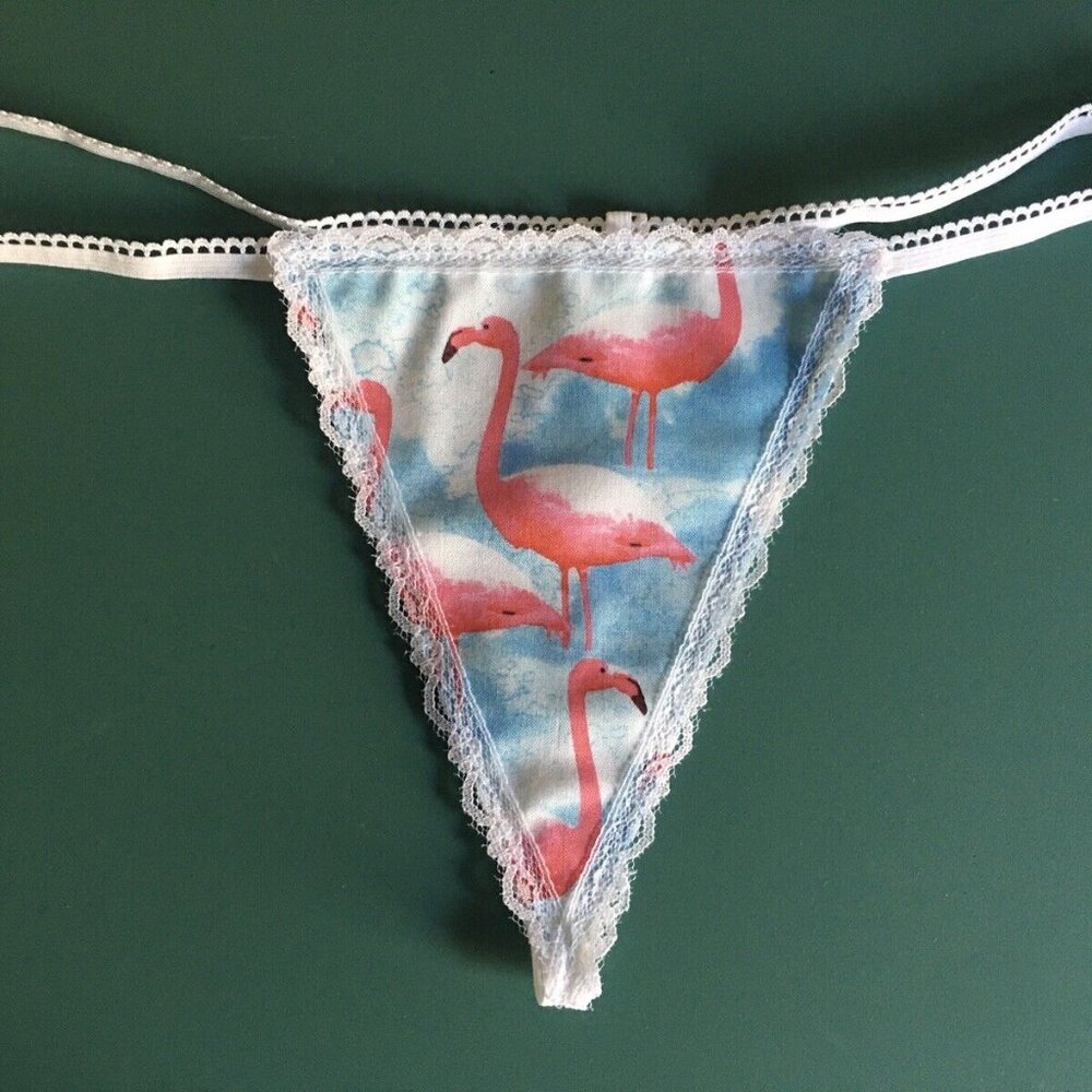 Womens PINK FLAMINGO String Thong Lingerie Underwear